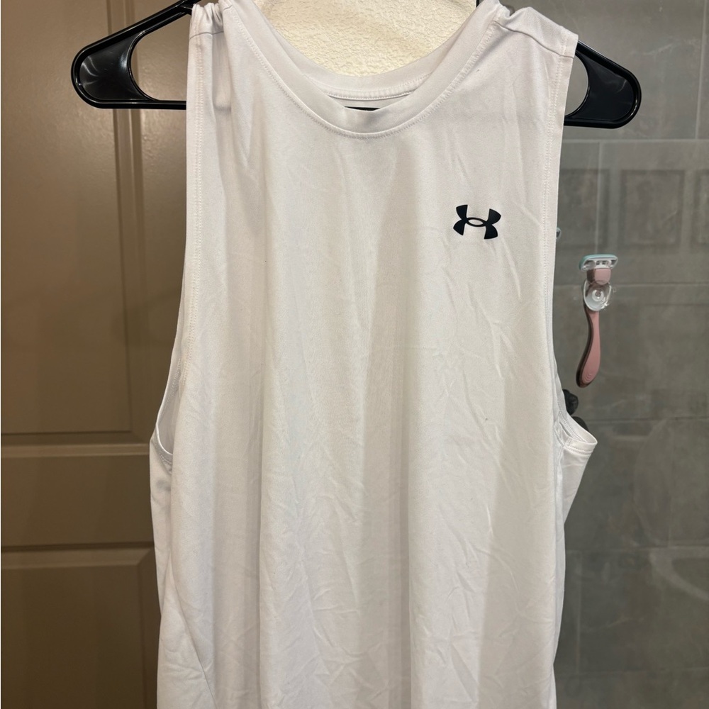 Under Armour White Tech Tank Top - Men's Performance Sleeveless